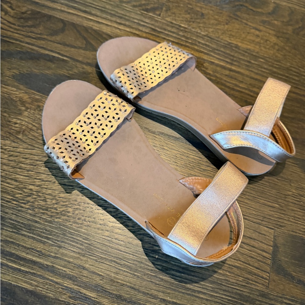 Adrienne Vittadini Metallic Gold Sandals